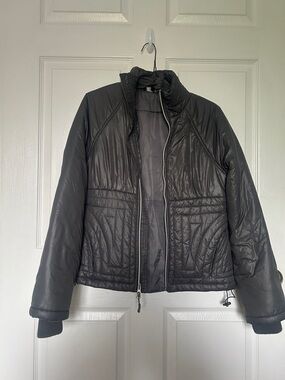 Athleta Black Quilted Packable Puffer Jacket